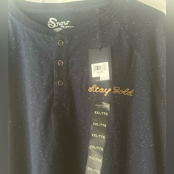 Lucky Brand Snow Heather Men’s Long Sleeve - Picture 2 of 4